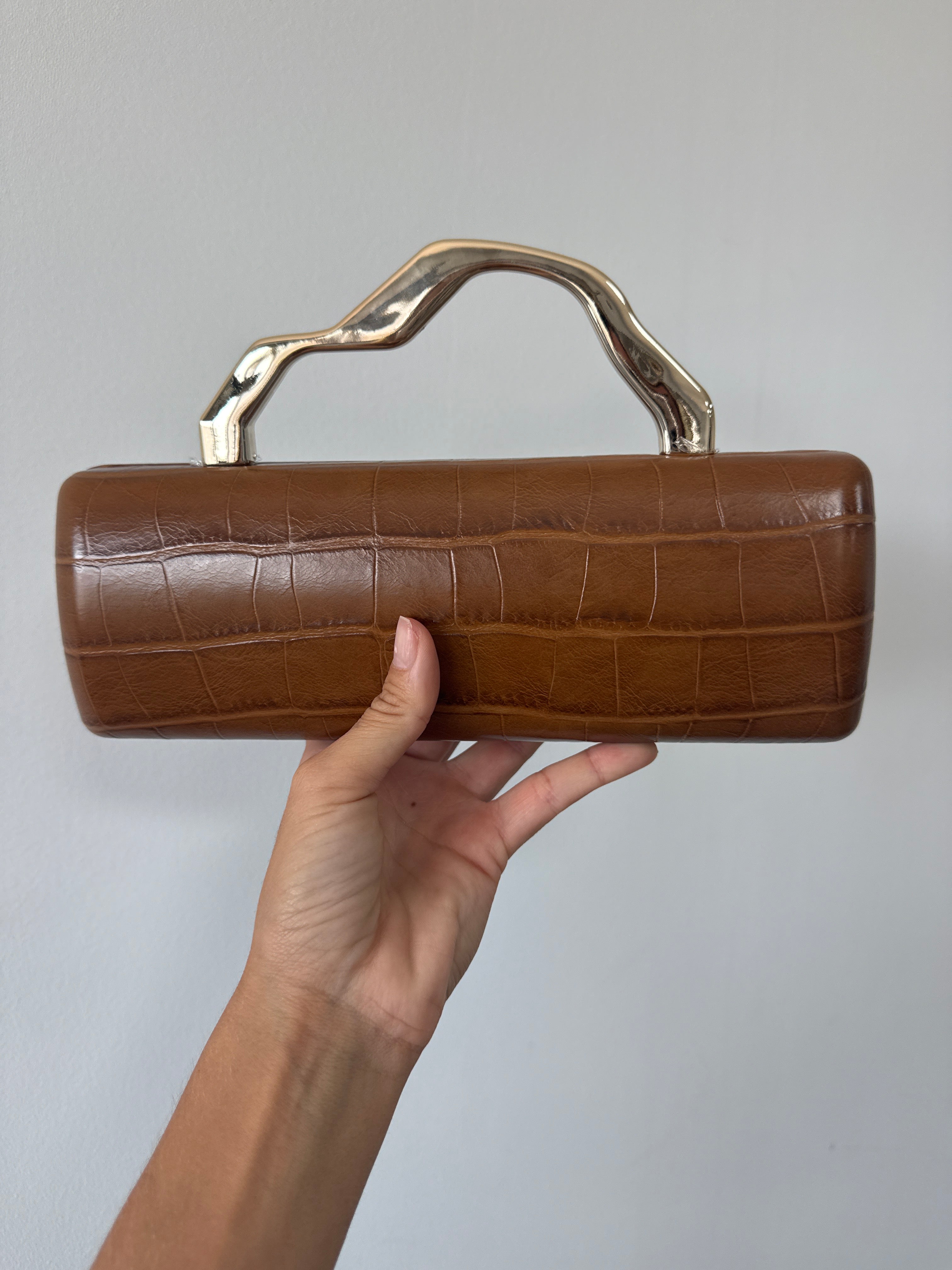 BOLSO COCODRILE CARAMELO