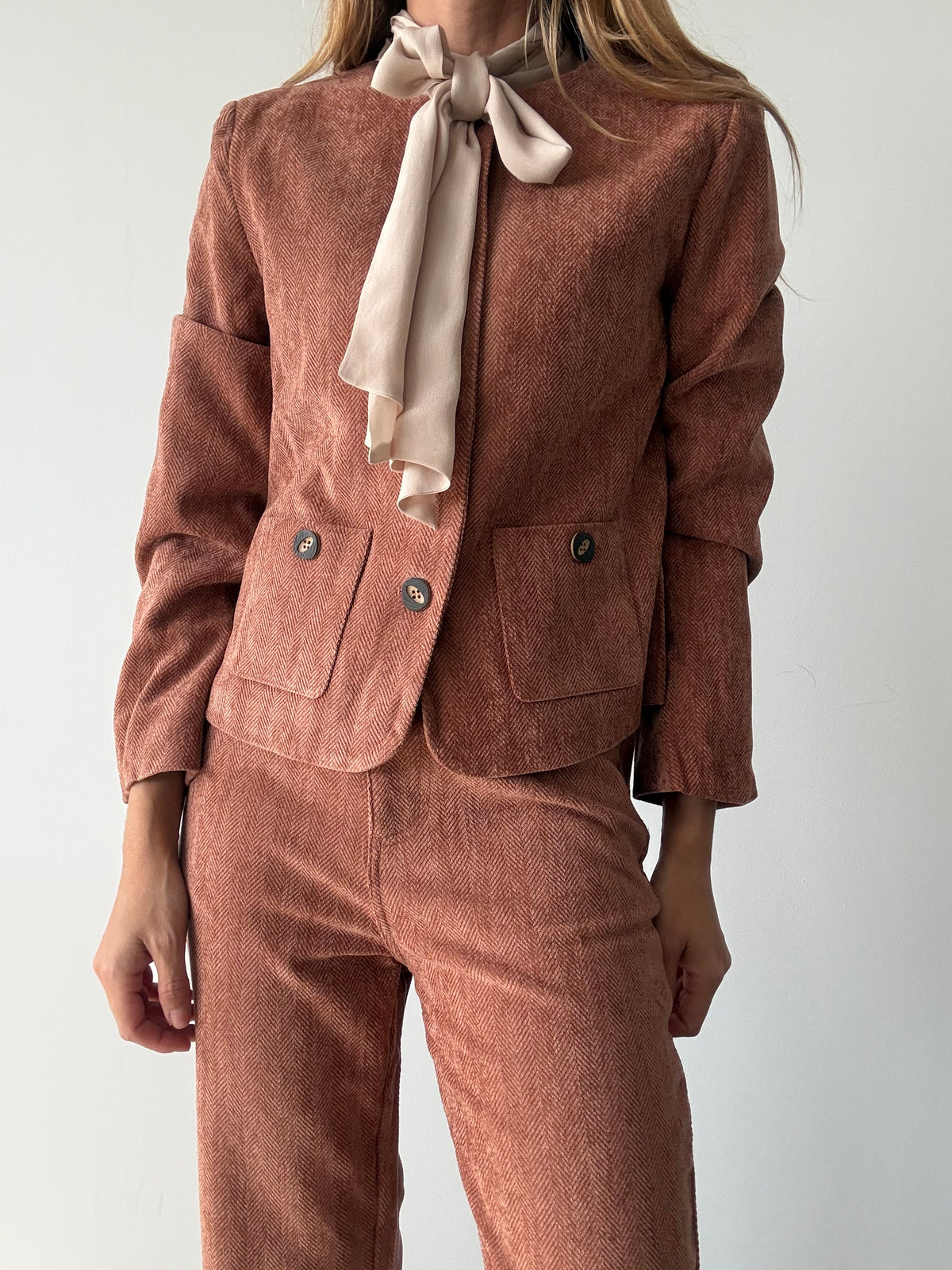 CHAQUETA ESPIGA MELOCOTON