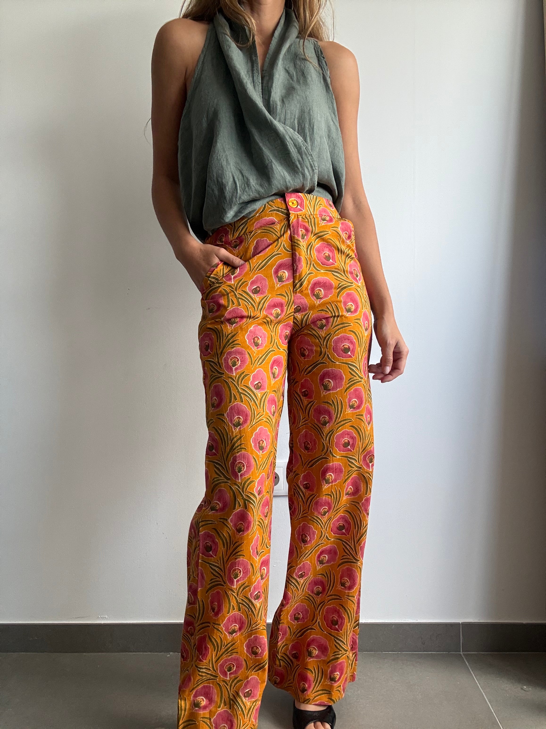 PANTALÓN FLORENTINA MOSTAZA