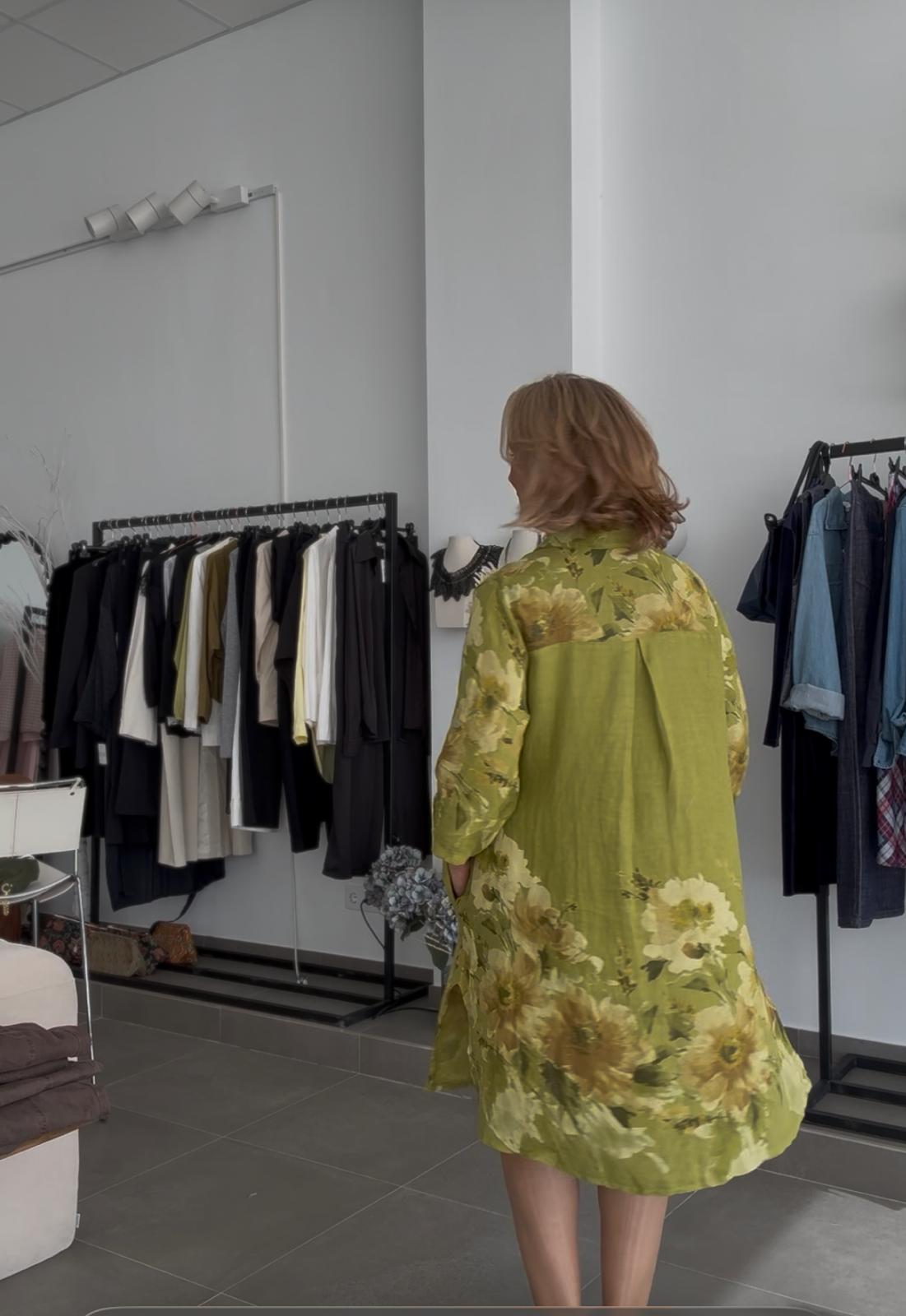 VESTIDO LINO  PISTACHO