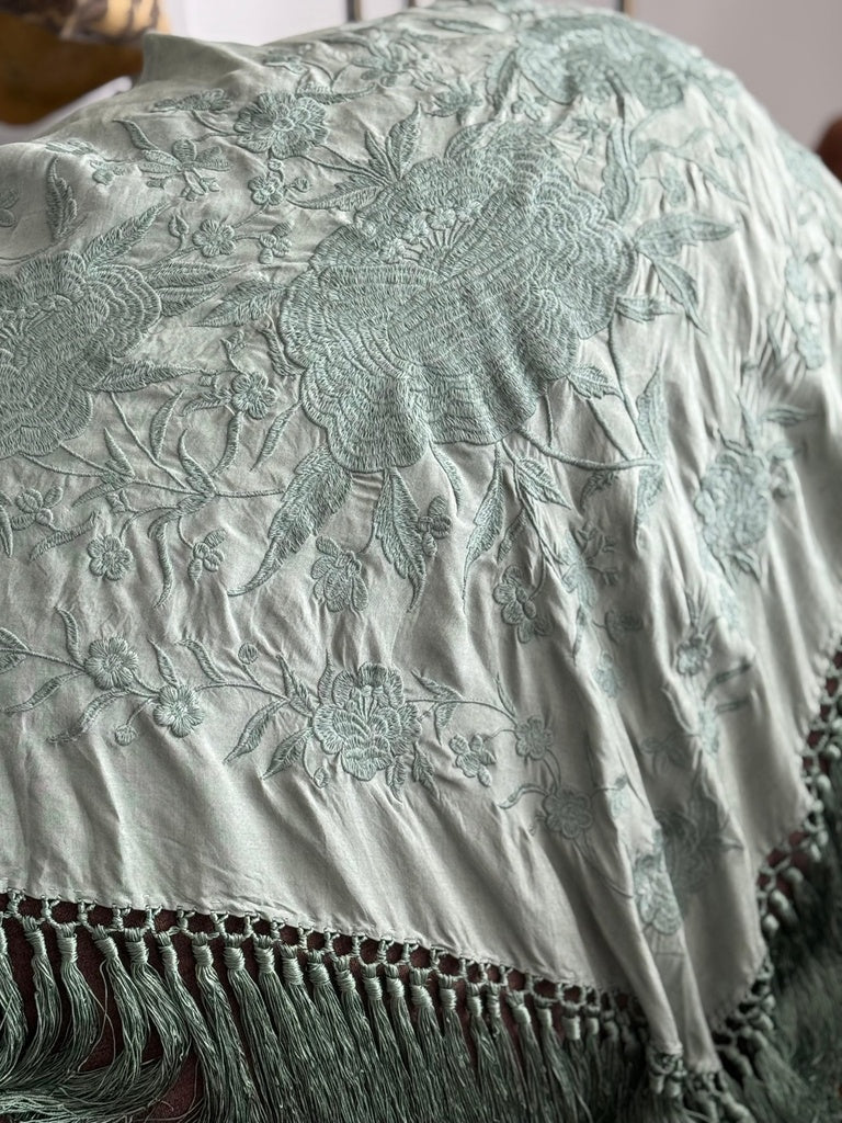MANTÓN LISO VERDE JABONOSO