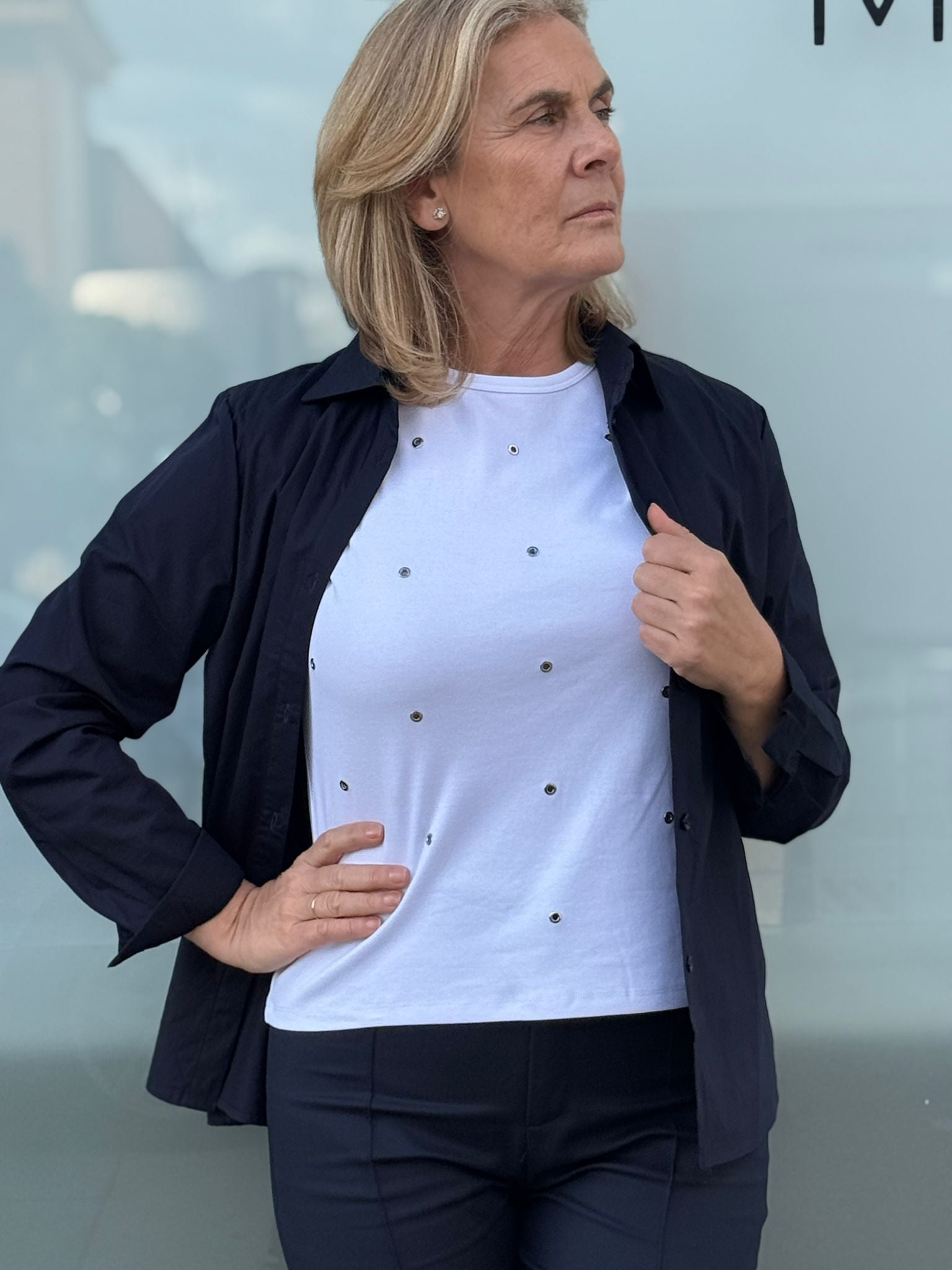 CAMISETA TROCADA BLANCO