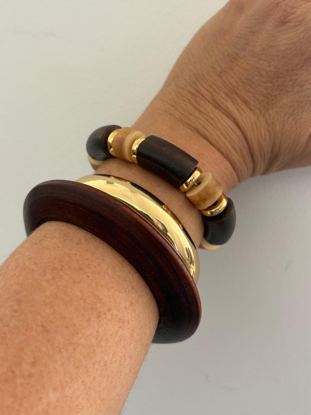 PULSERA MADERA-METAL