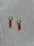 PENDIENTE BOLITAS CORAL