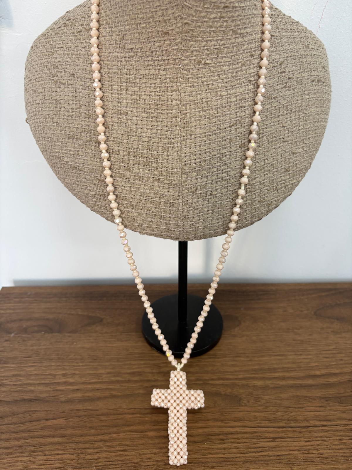 COLLAR CRUZ ROSA