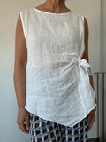 BLUSA NUDO LINO BLANCO