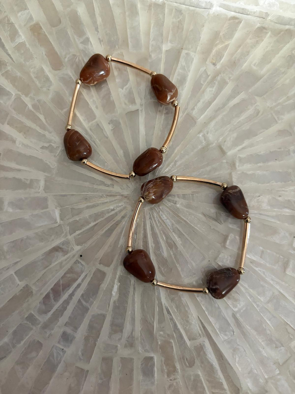 PULSERAS CUADRILATERO MARRON