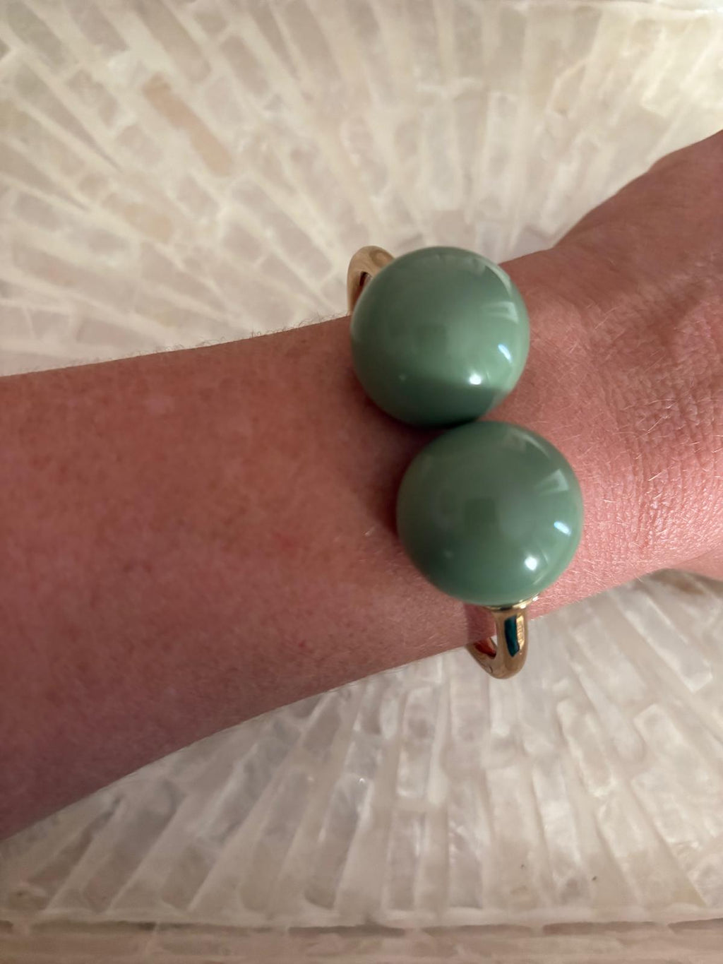 PULSERA DOS BOLAS VERDE
