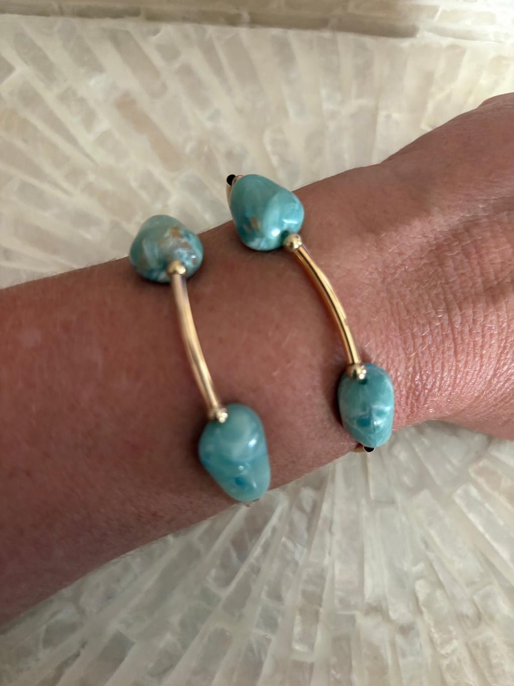 PULSERAS CUADRILATERO VERDE AGUA