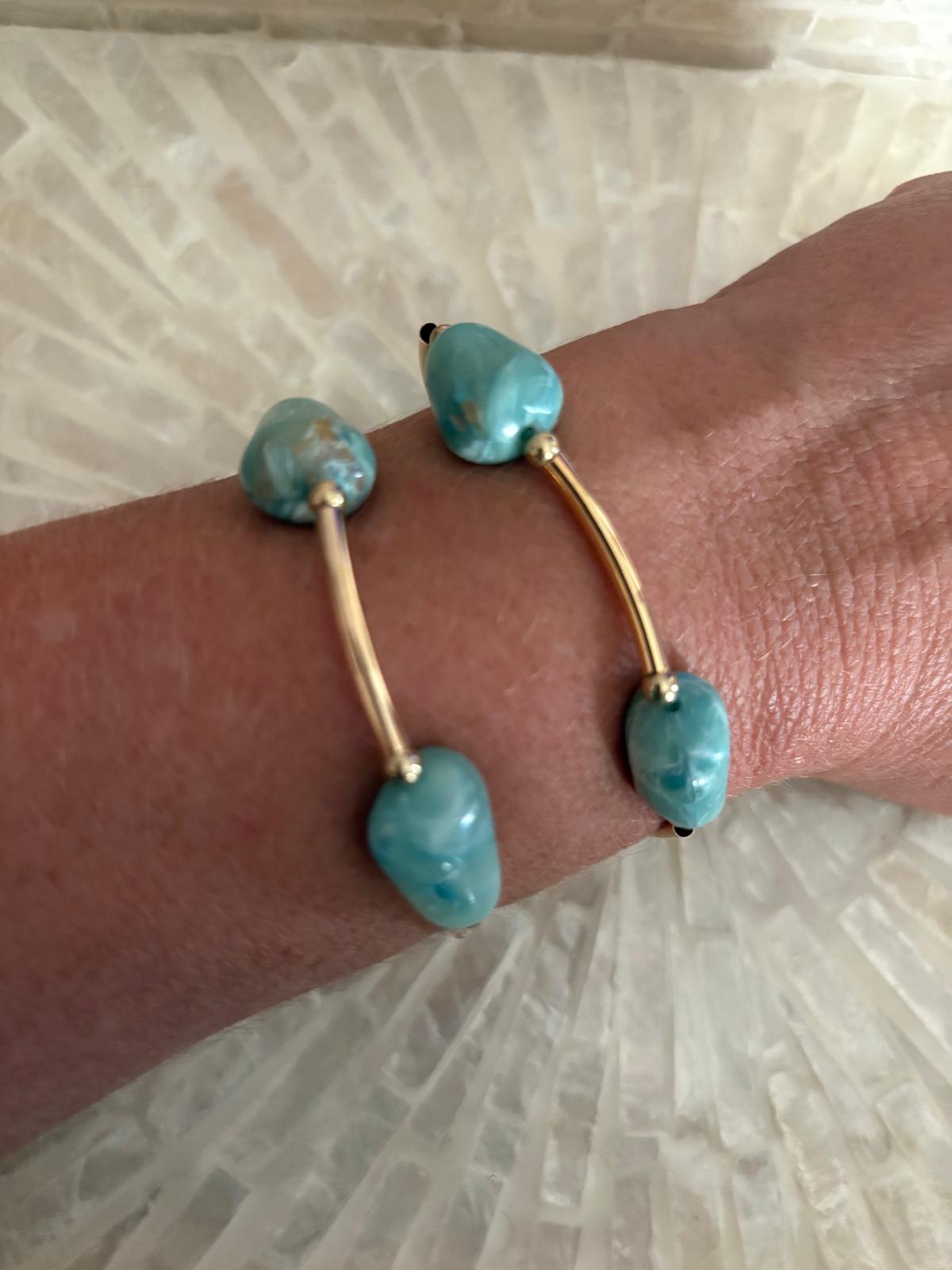 PULSERAS CUADRILATERO VERDE AGUA