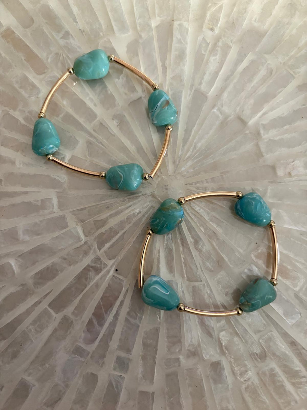 PULSERAS CUADRILATERO VERDE AGUA