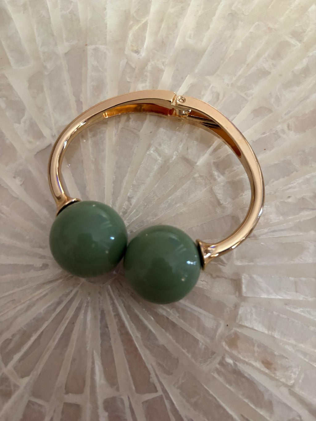 PULSERA DOS BOLAS VERDE
