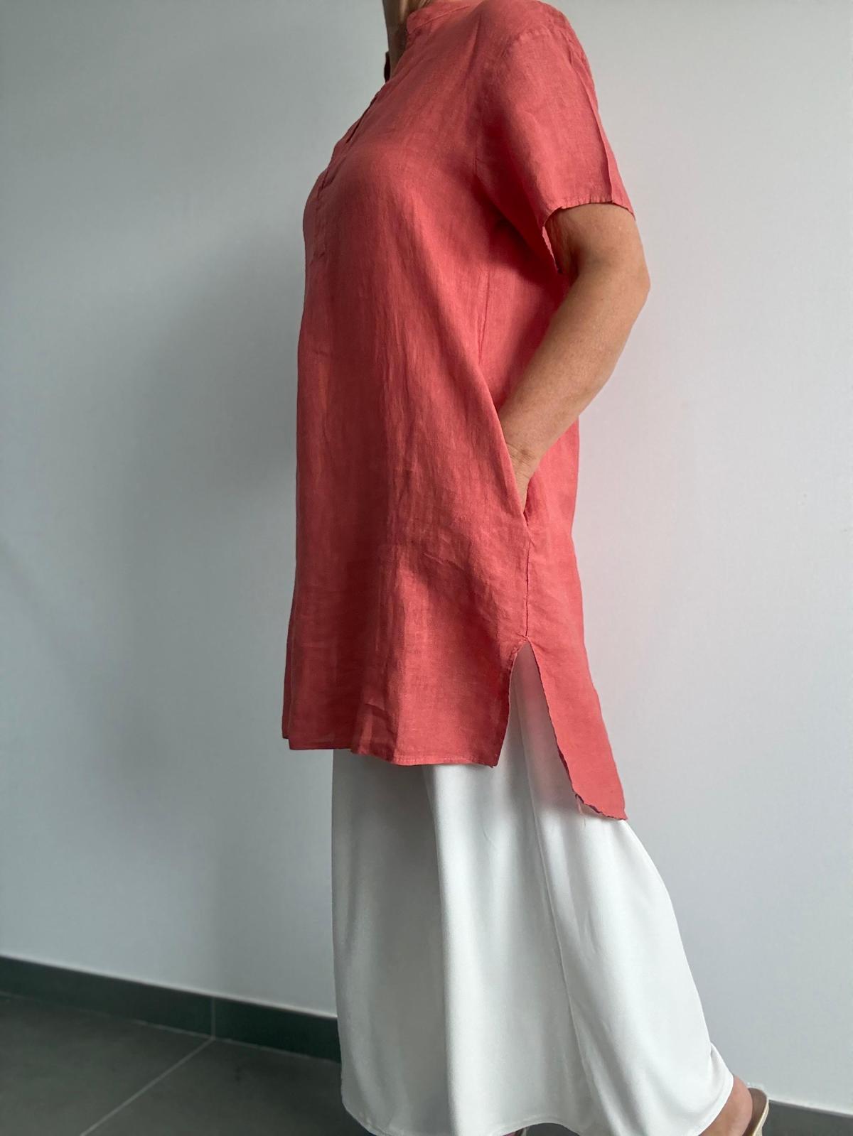 VESTIDO FESTONA CORAL