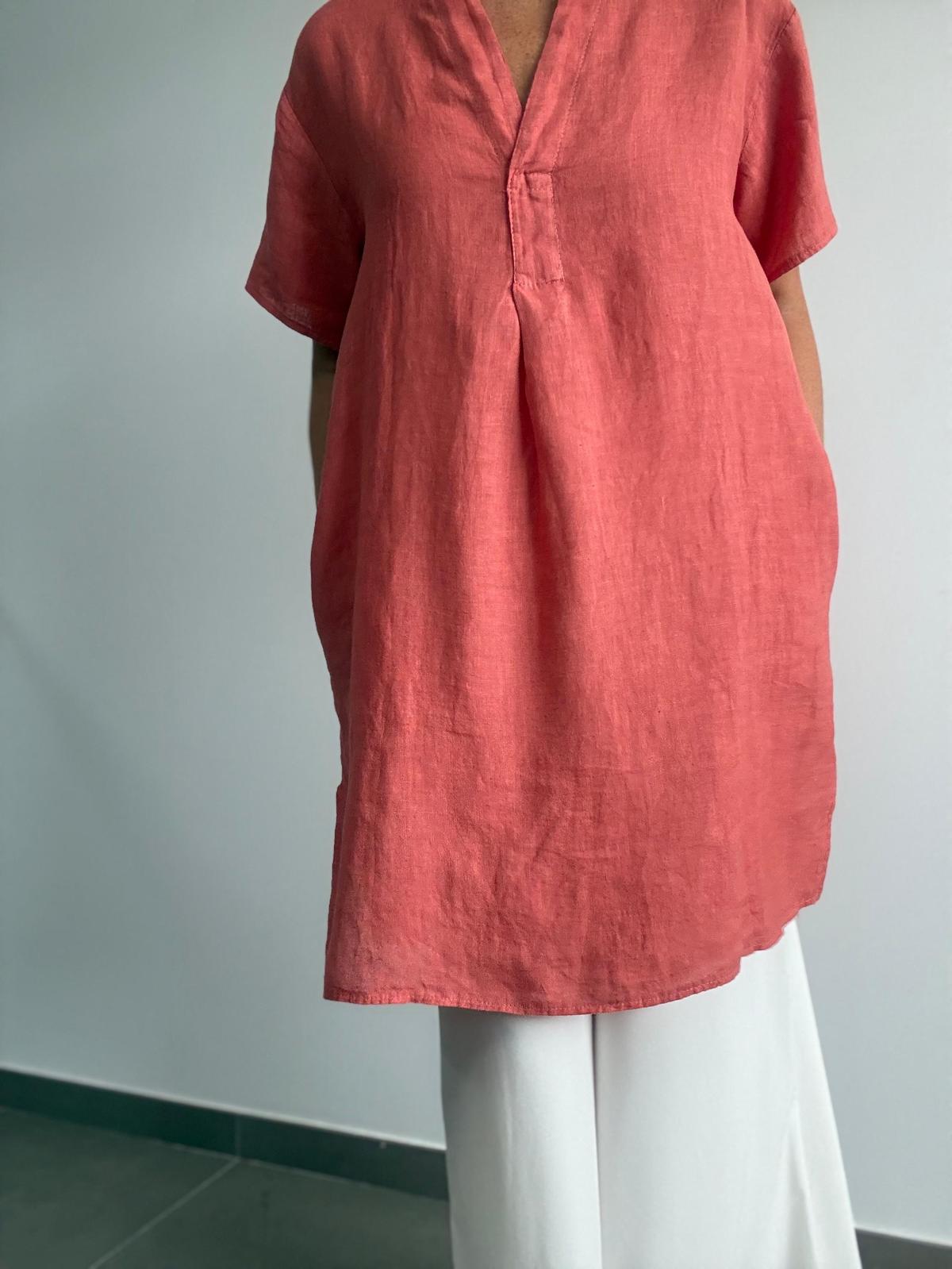 VESTIDO FESTONA CORAL