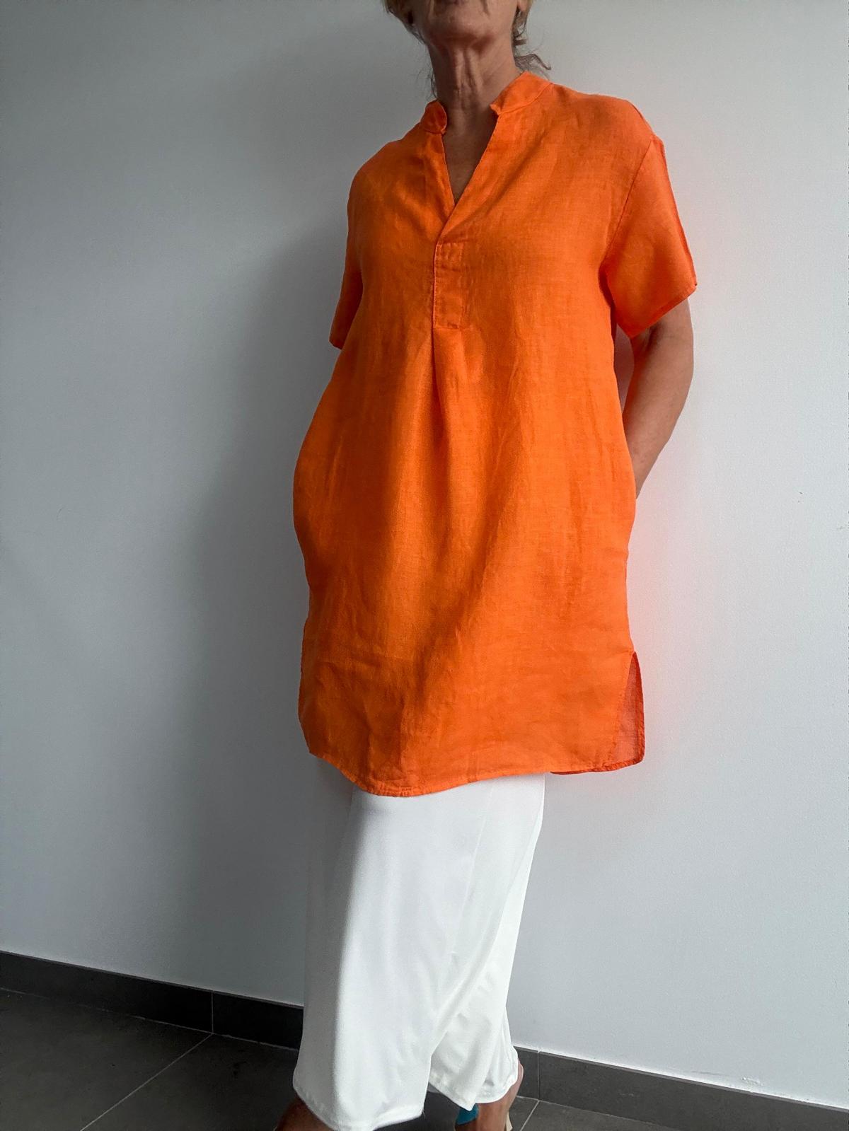 VESTIDO FESTONA NARANJA