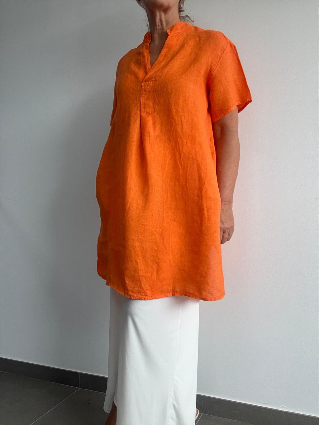 VESTIDO FESTONA NARANJA