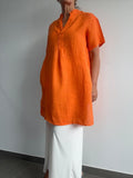 VESTIDO FESTONA NARANJA
