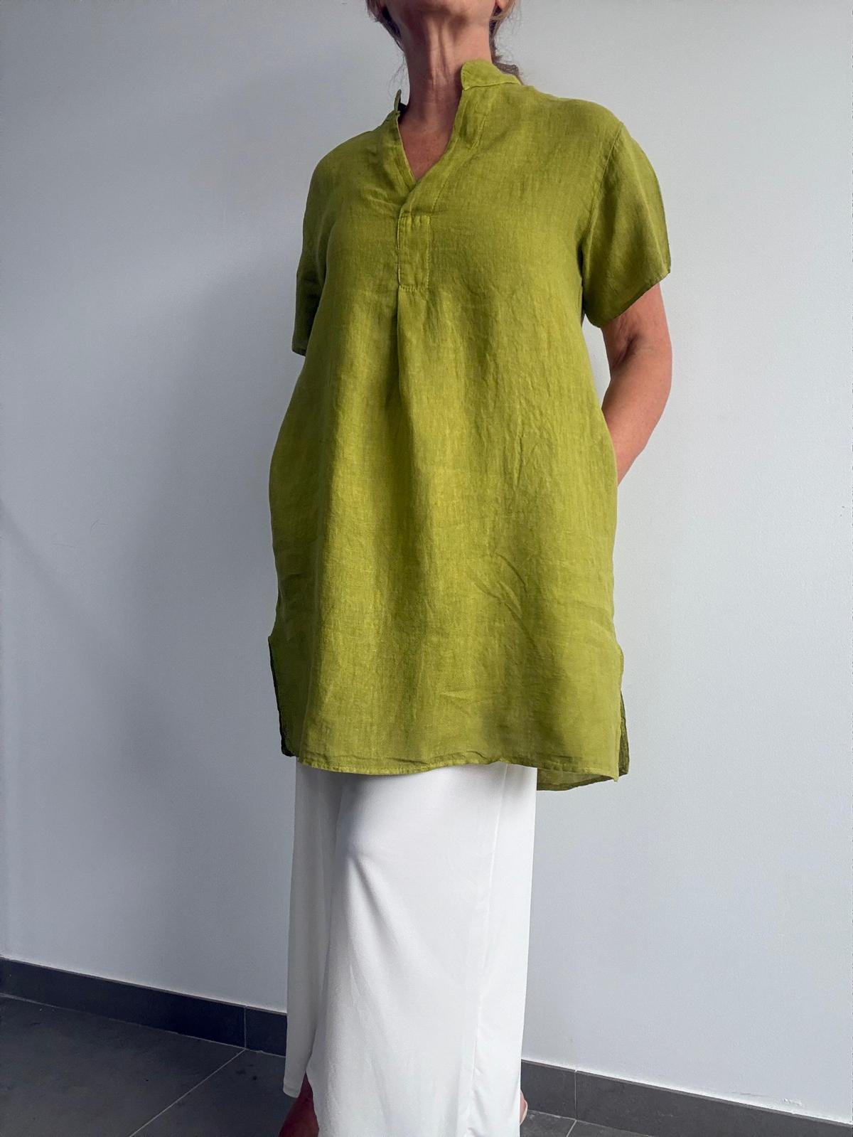 VESTIDO FESTONA PISTACHO