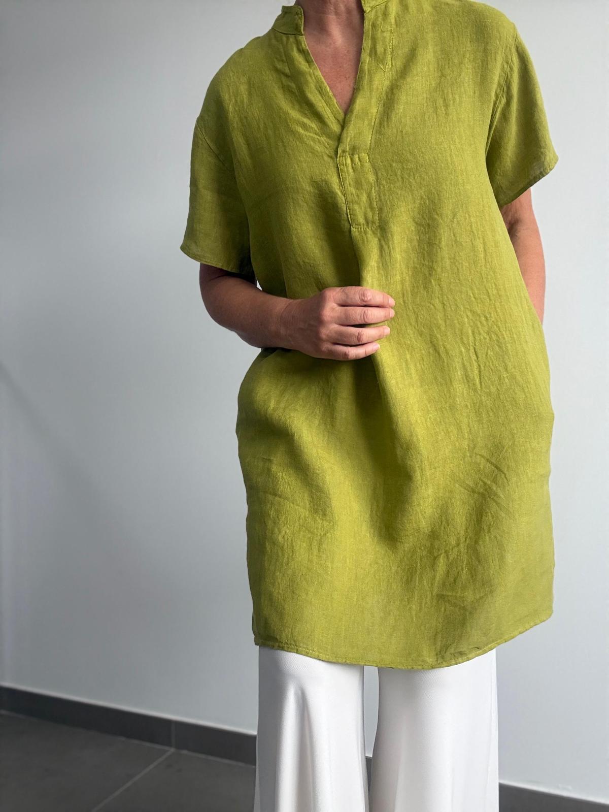 VESTIDO FESTONA PISTACHO
