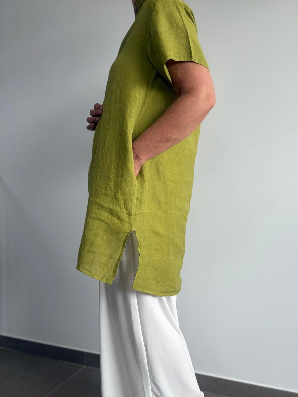 VESTIDO FESTONA PISTACHO