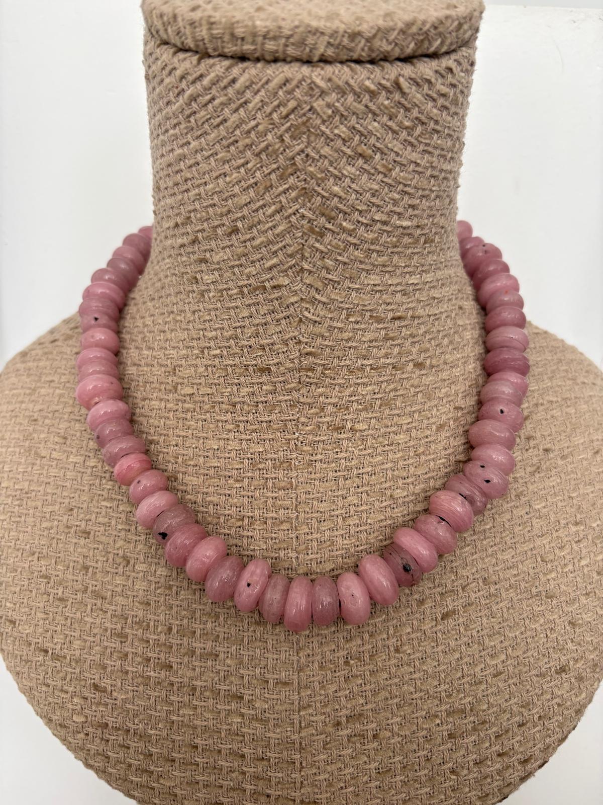 COLLAR-GARGANTILLA ROSA NATURAL REDONDO