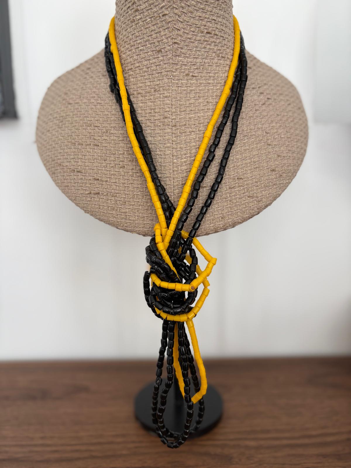COLLAR TRIPLE NEGRO-AMARILLO