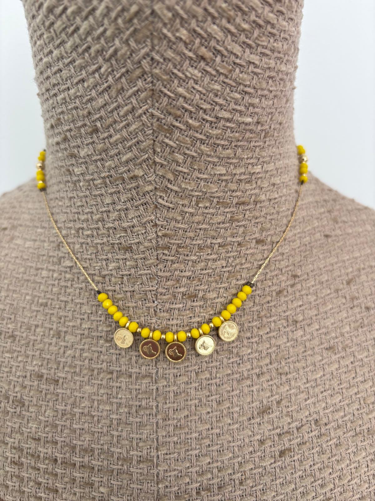 COLLAR-GARGANTILLA  MONEDAS AMARILLA