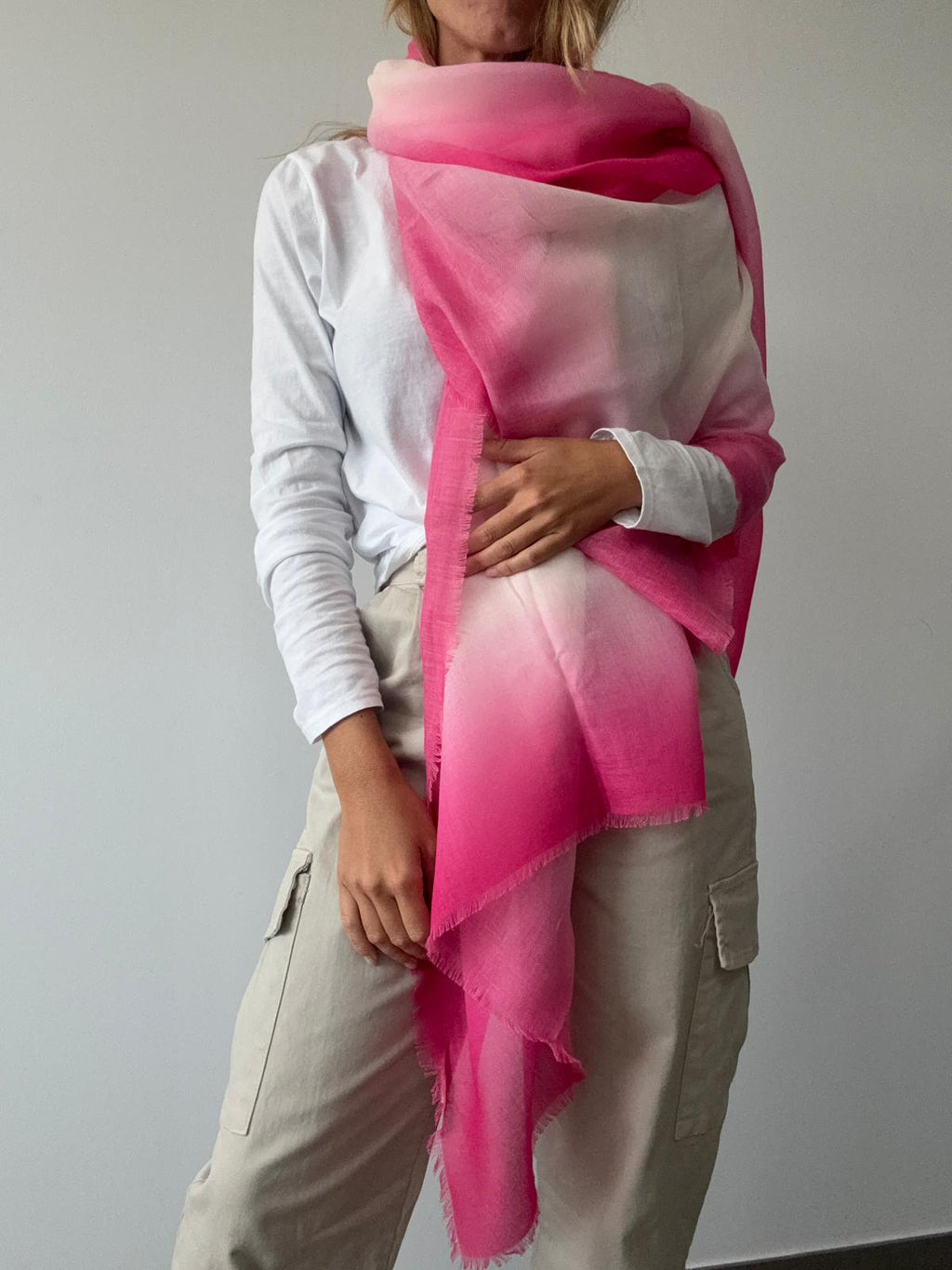 FOULARD DEGRADE FUCSIA