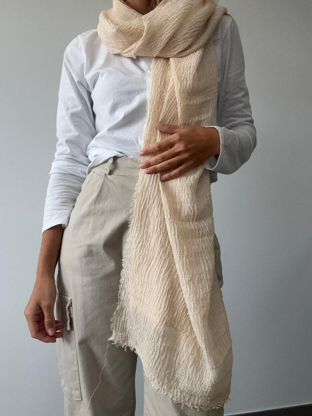FOULARD RUGOSO CREMA