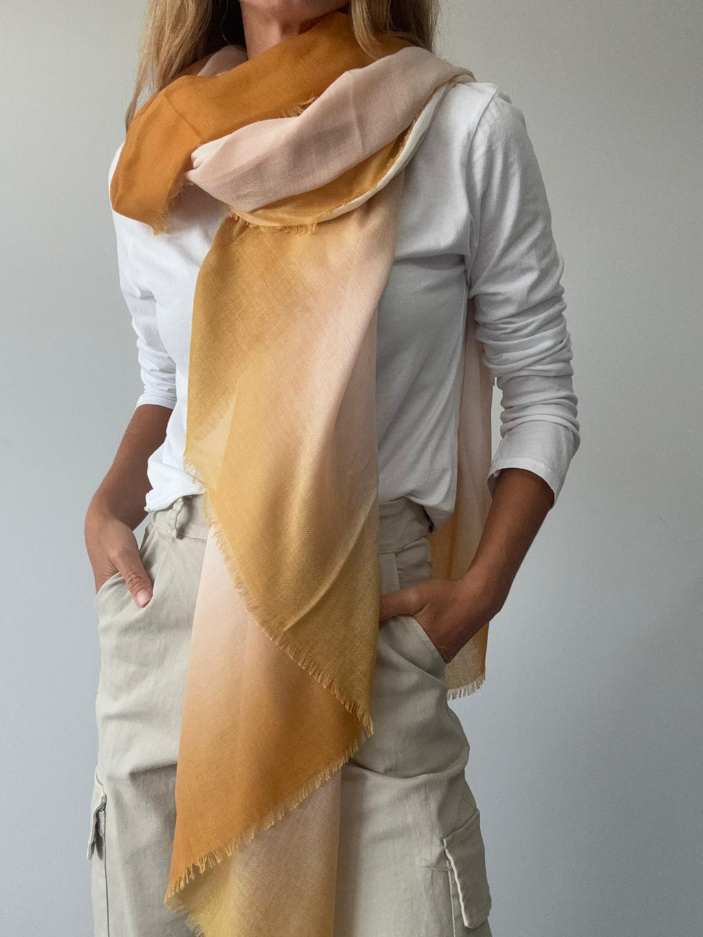 FOULARD DEGRADE MOSTAZA