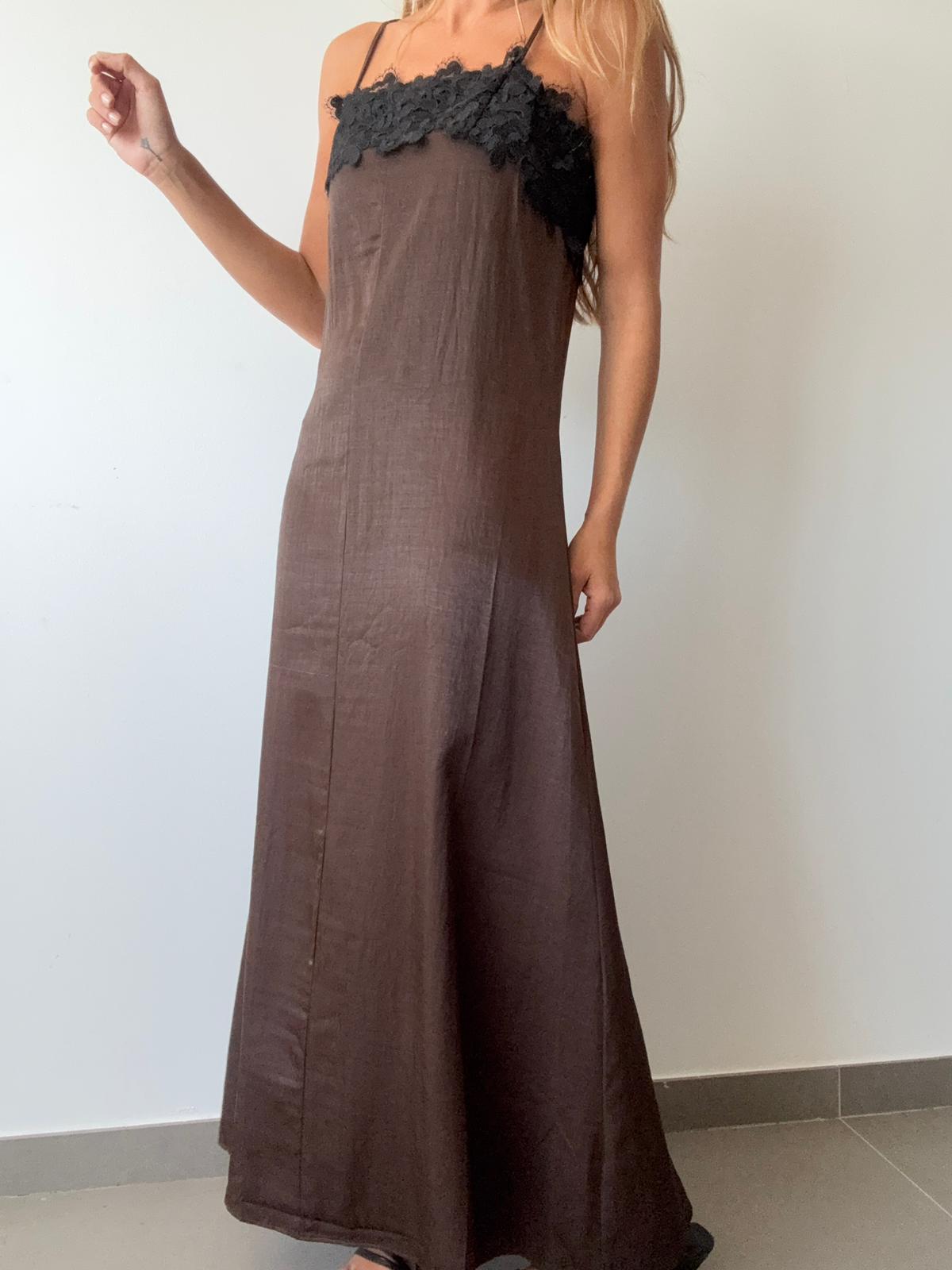 VESTIDO CÓCTEL MARRON