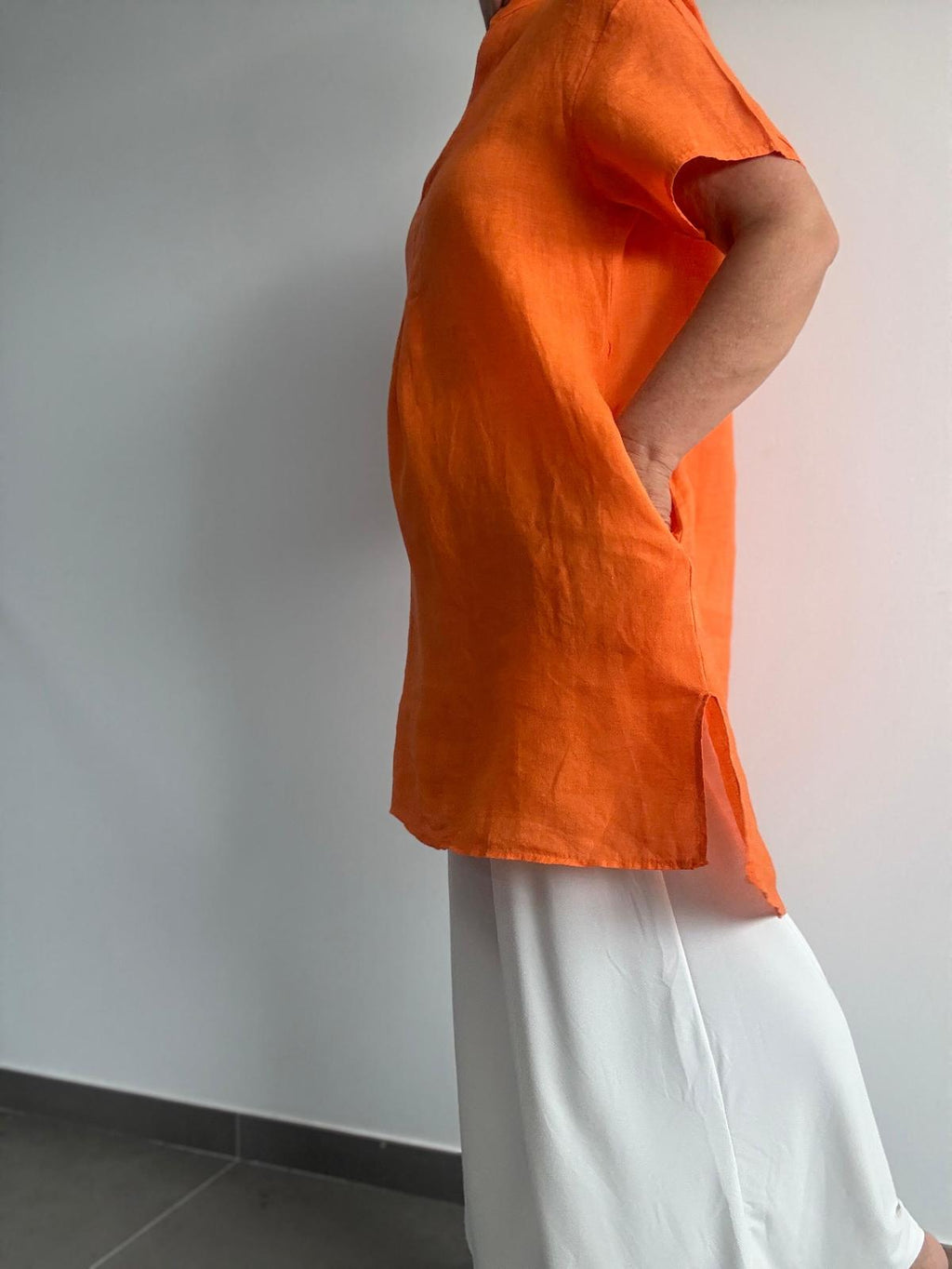 VESTIDO FESTONA NARANJA