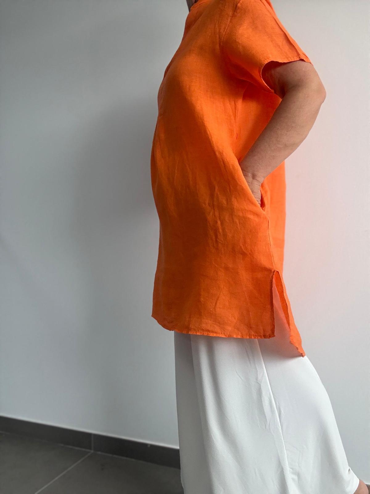 VESTIDO FESTONA NARANJA