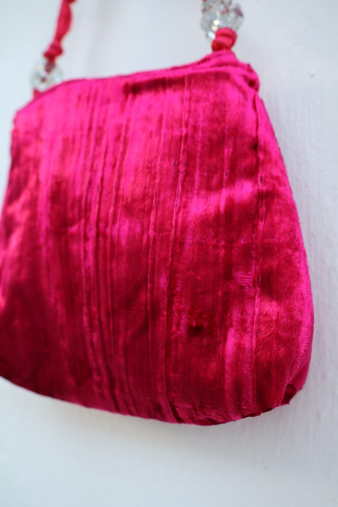 Bolso Líbano Terciopelo Fucsia