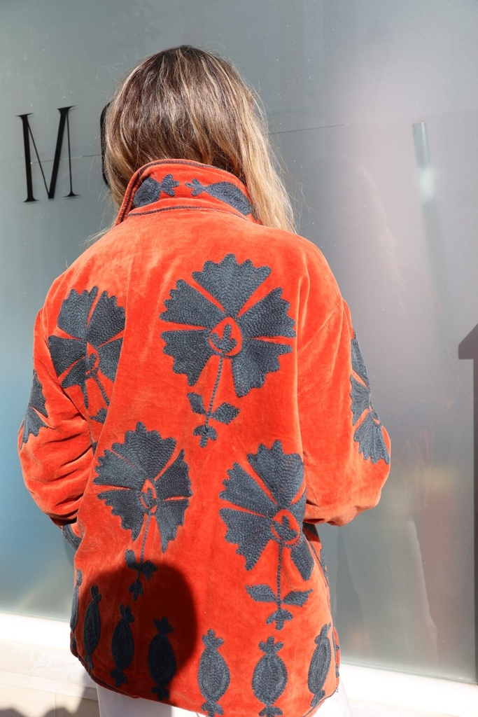 Chaqueta MARÍA Naranja-Gris Oscuro