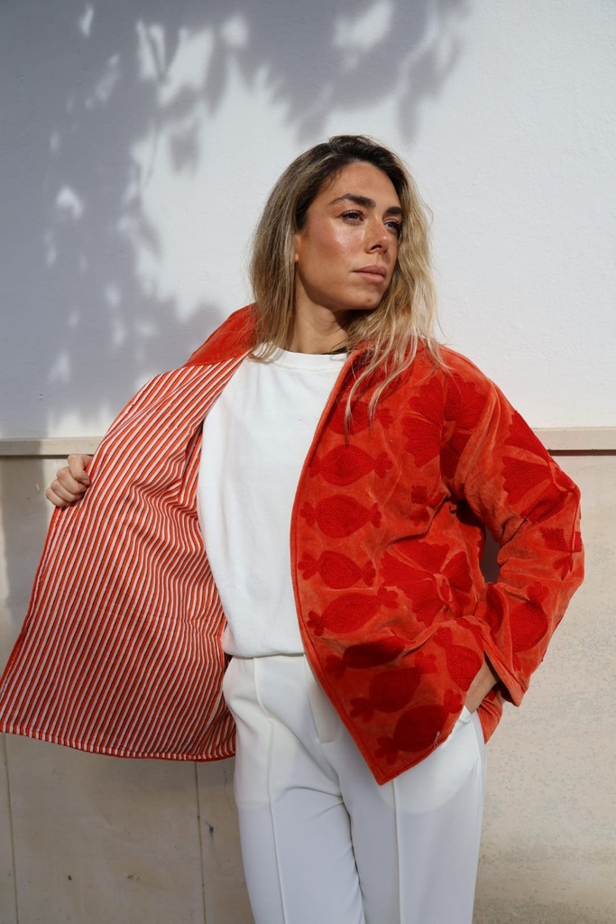 Chaqueta MARÍA Naranja-Rojo