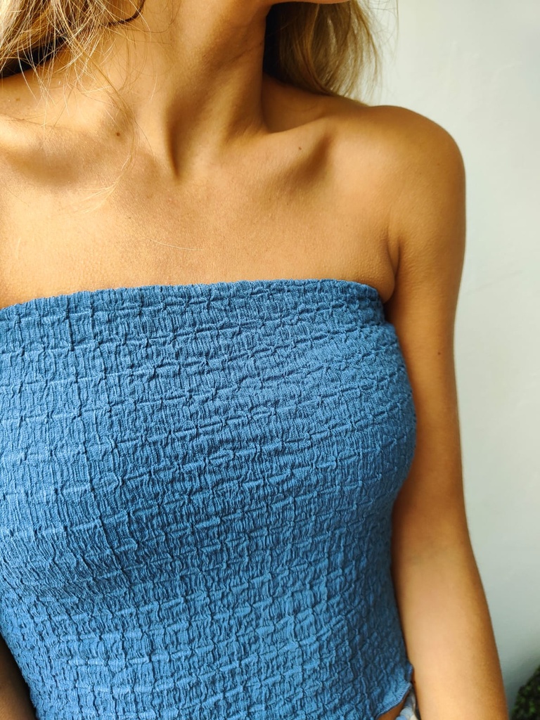 Top Pipa azul