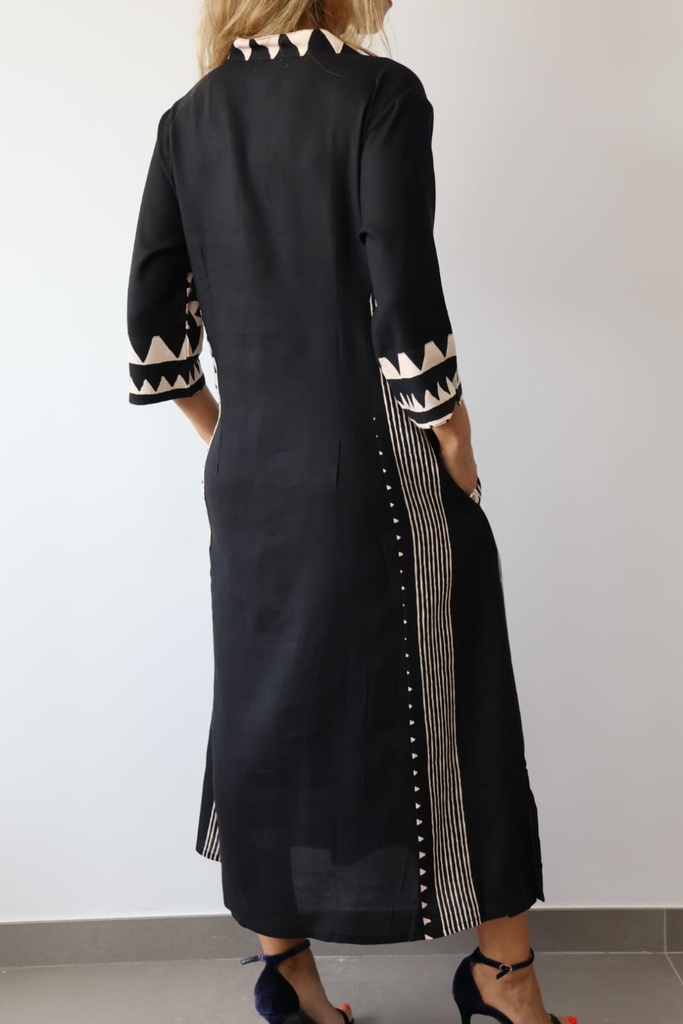 Vestido KURTA Negro-Beige