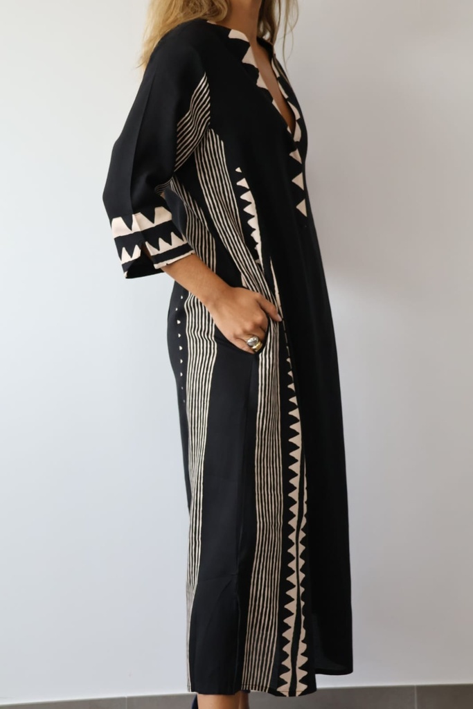 Vestido KURTA Negro-Beige