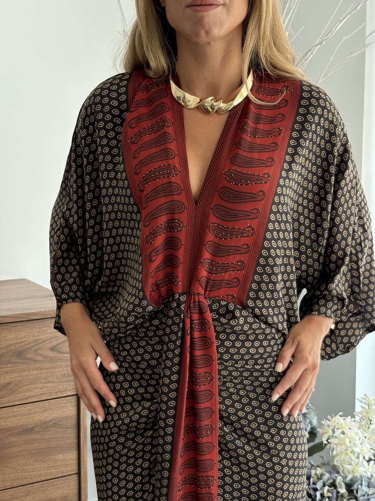 Vestido RUTE Negro/Teja