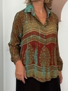 Camisa FORMENTERA Turquesa/Burdeos