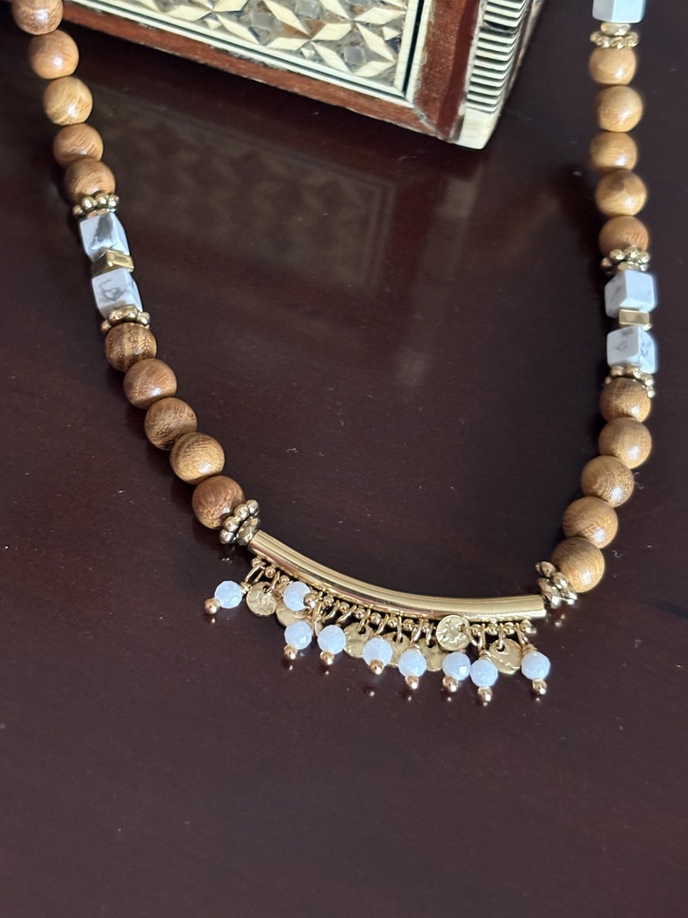 Collar MADERA Blanco
