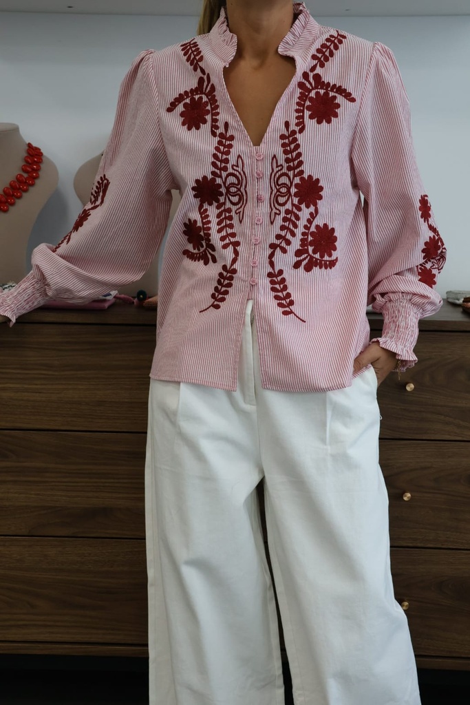 Camisa JULIETA Burdeos