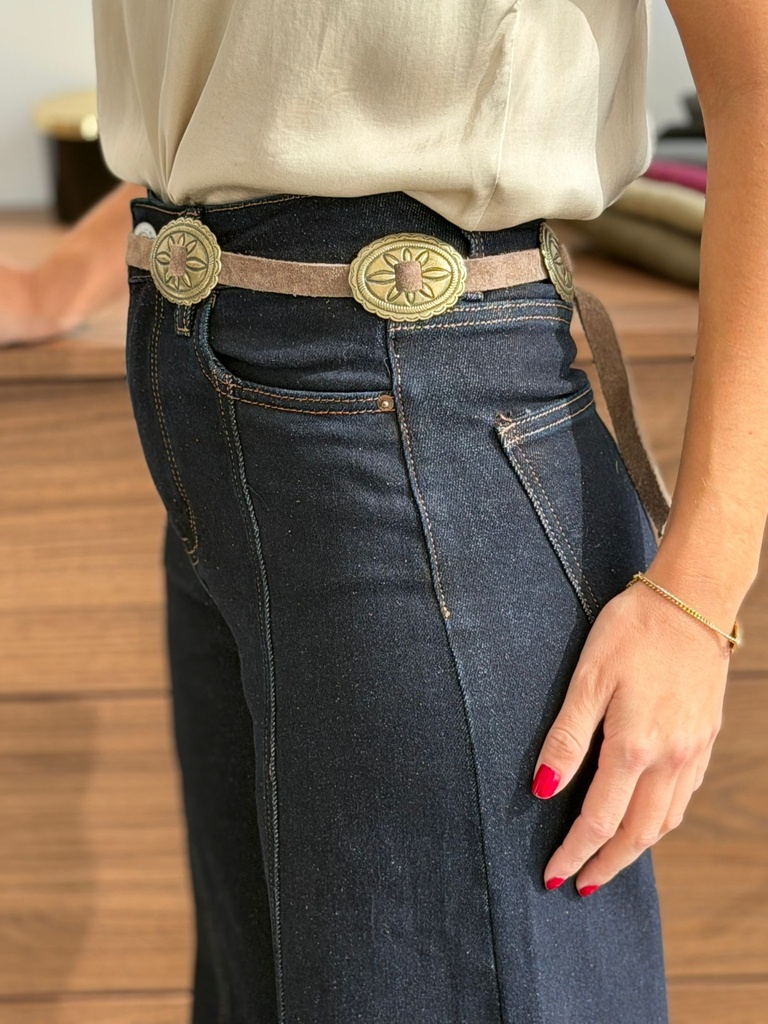 Cinturón PLACAS Dorado/Camel