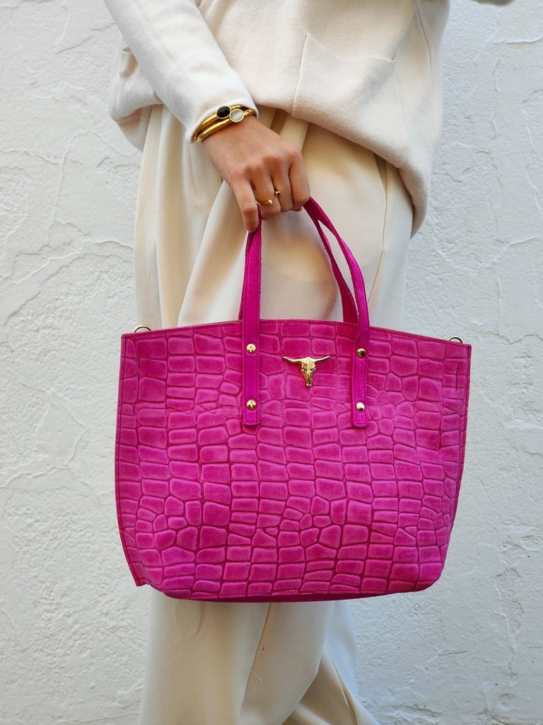 Bolso Piel Toro Fucsia
