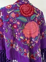 Mantón Fino Morado Borlón