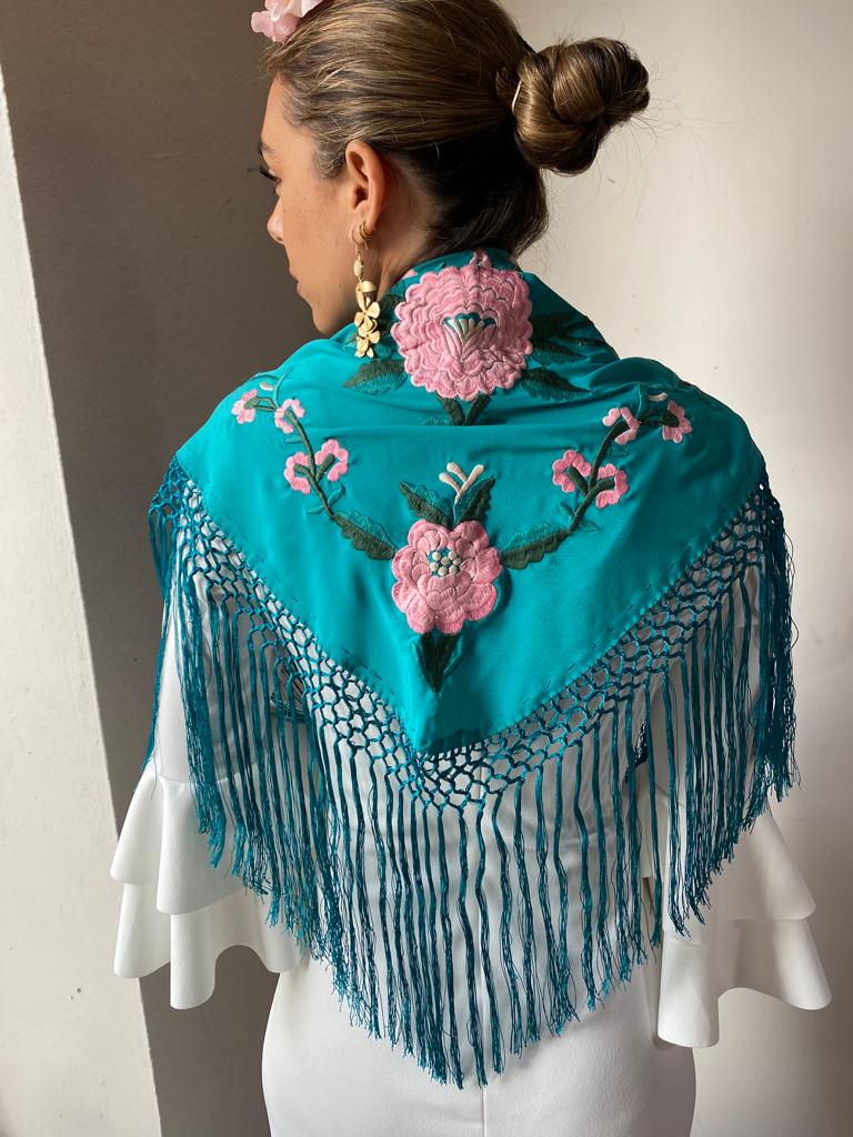 Mantón Catavino Verde Agua
