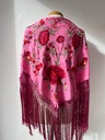 Mantón Farolillo Rosa Esterilla Fleco 1