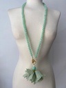 Collar Clavel Flor Tejido Verde Manzana