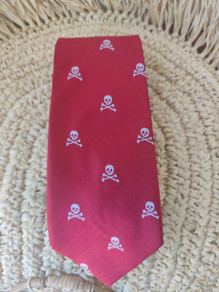 Corbata  Calavera Roja